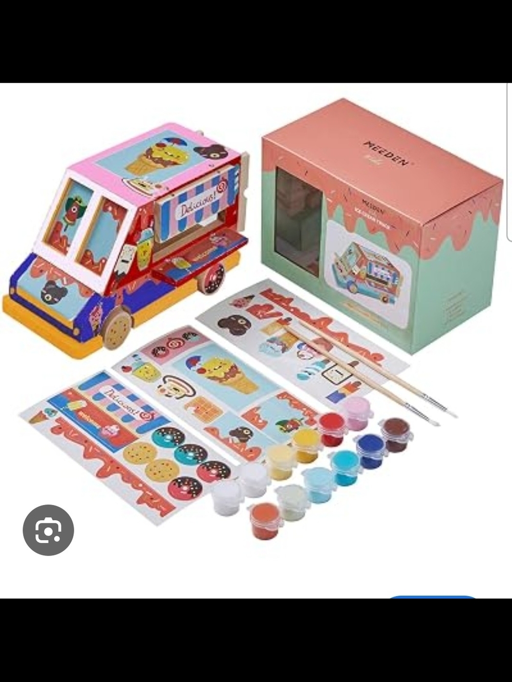 Kids Ice Cream Truck Craft & Paint Kit - Pink and Blue